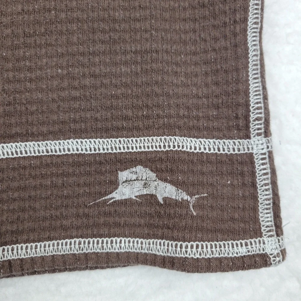 Tommy‎ Bahama Reversible 1/4 Zip Pullover Sweater Mens XL Brown Gray Knit Top